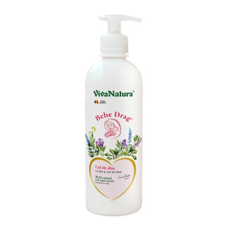 Gel de dus cu aloe si unt de Shea Bebe Drag, 500 ml, Vivanatura