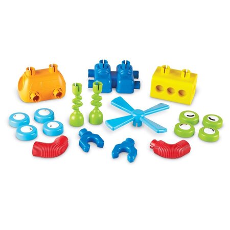 Joc Hai sa construim 1, 2, 3 Robotel Colorat, 2 ani+, 18 piese, Learning Resources 563016