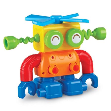 Joc Hai sa construim 1, 2, 3 Robotel Colorat, 2 ani+, 18 piese, Learning Resources 563018