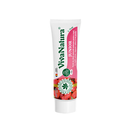 Pasta de dinti pentru copii cu aroma de capsuni GennaDent Junior, 50 ml, Vivanatura 765428