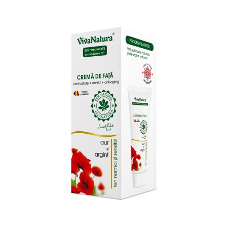 Crema de fata cu argint si aur coloidal, 75 ml, Vivanatura