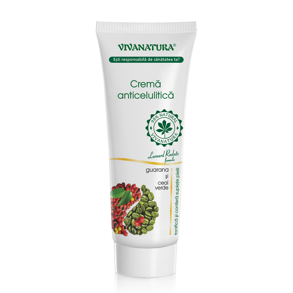 Crema anticelulitica cu guarana si ceai verde, 250 ml, Vivanatura