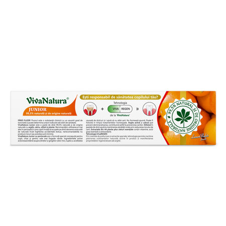 Pasta de dinti cu aroma de portocale GennaDent Junior, 80 ml, Vivanatura 765353