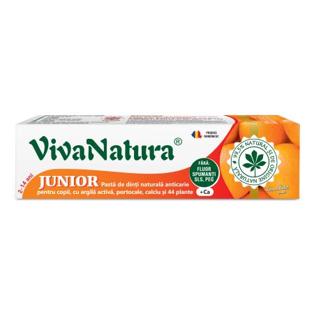 Pasta de dinti cu aroma de portocale GennaDent Junior, 80 ml, Vivanatura