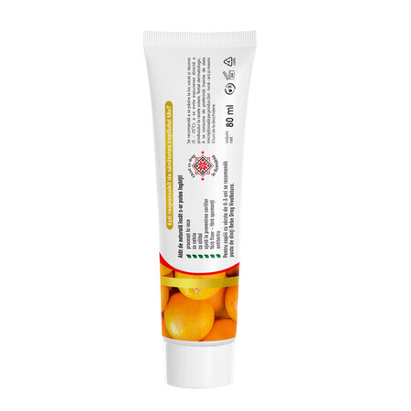 Pasta de dinti cu aroma de portocale GennaDent Junior, 80 ml, Vivanatura 765354