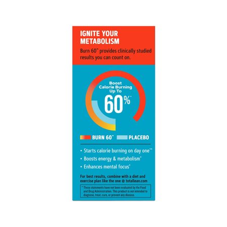 Formula termogenica pentru stimularea metabolismului Total Lean Burn, 60 tablete, GNC 820220