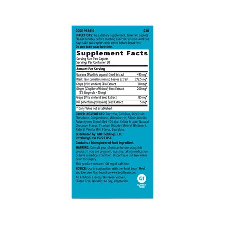 Formula termogenica pentru stimularea metabolismului Total Lean Burn, 60 tablete, GNC 820221