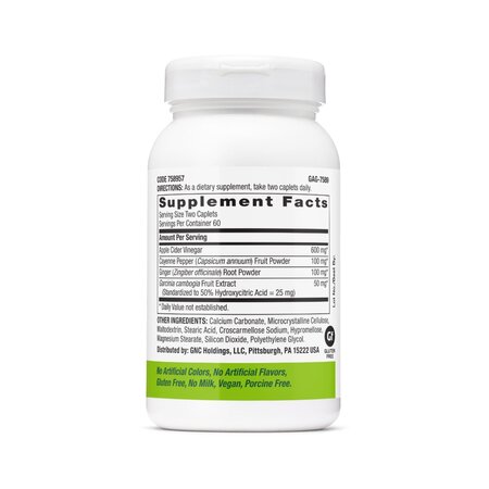 Otet din cidru de mere SuperFoods Apple Cider Vinegar, 120 tablete, GNC 820240