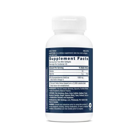 Triple Strength EPA 1000mg Mini, 90 capsule, GNC 820246
