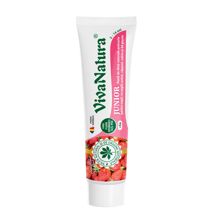 Pasta de dinti pentru copii cu aroma de capsuni GennaDent Junior, 80 ml, Vivanatura 765382