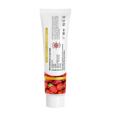 Pasta de dinti pentru copii cu aroma de capsuni GennaDent Junior, 80 ml, Vivanatura 765381