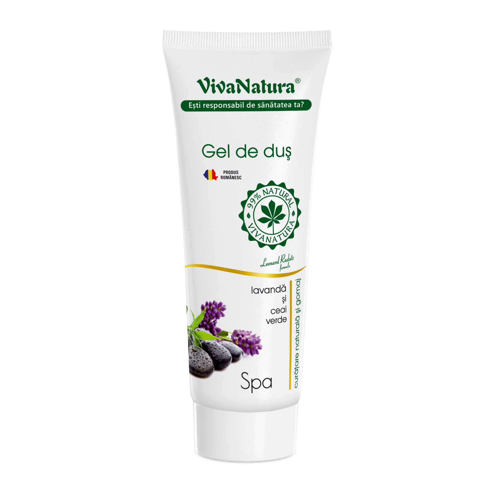 Gel de dus SPA cu lavanda si ceai verde, 250 ml, Vivanatura