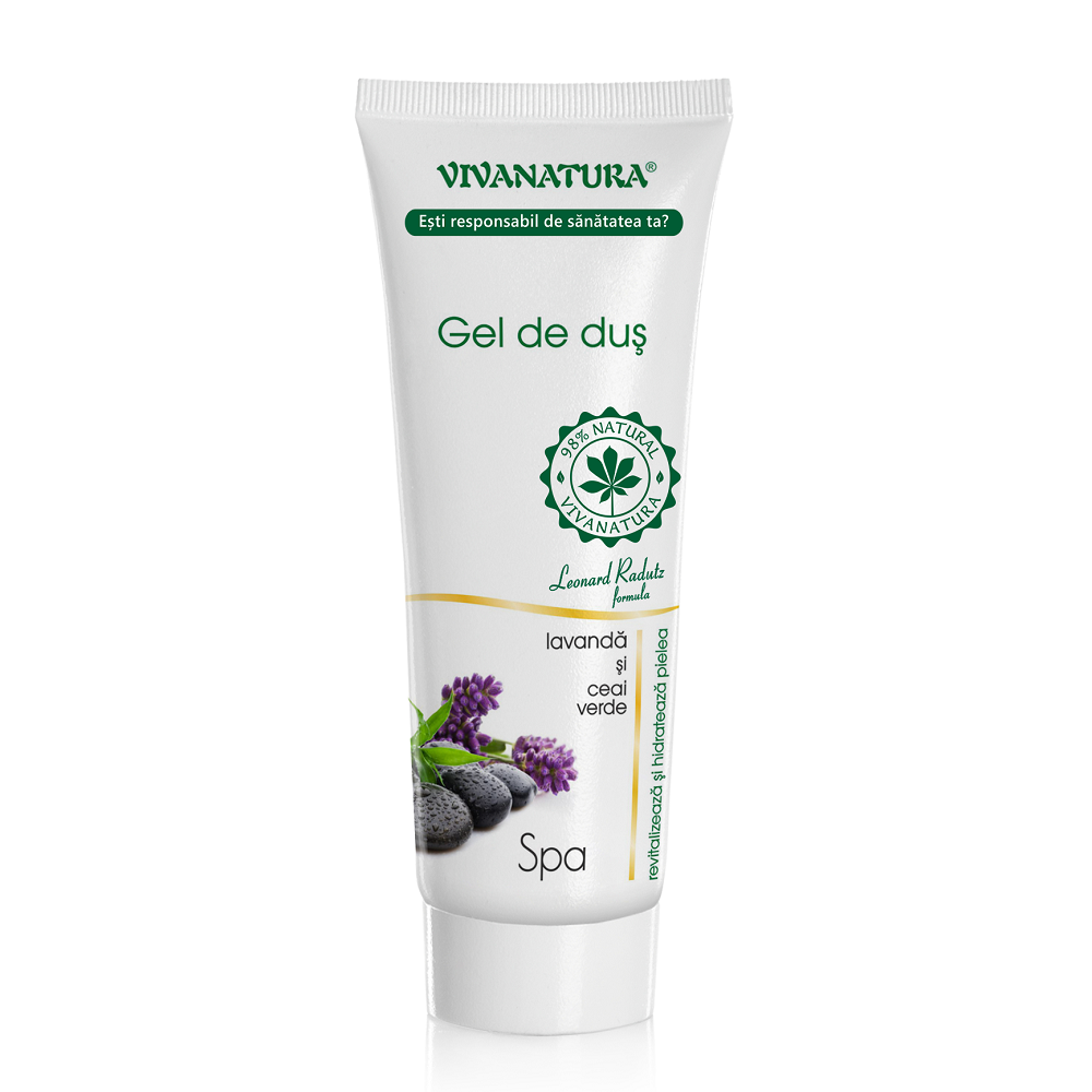 Gel de dus SPA cu lavanda si ceai verde, 250 ml, Vivanatura