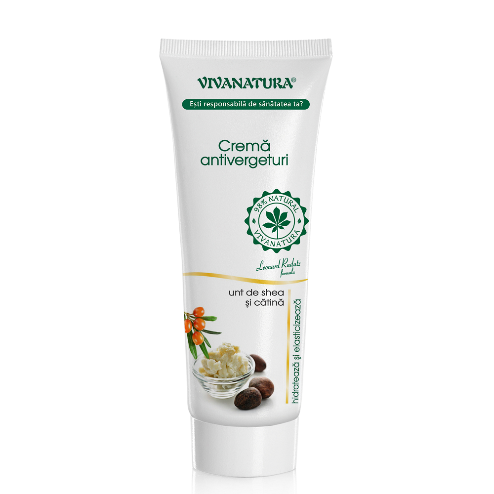 Crema antivergeturi cu unt de shea si catina, 250 ml, Vivanatura