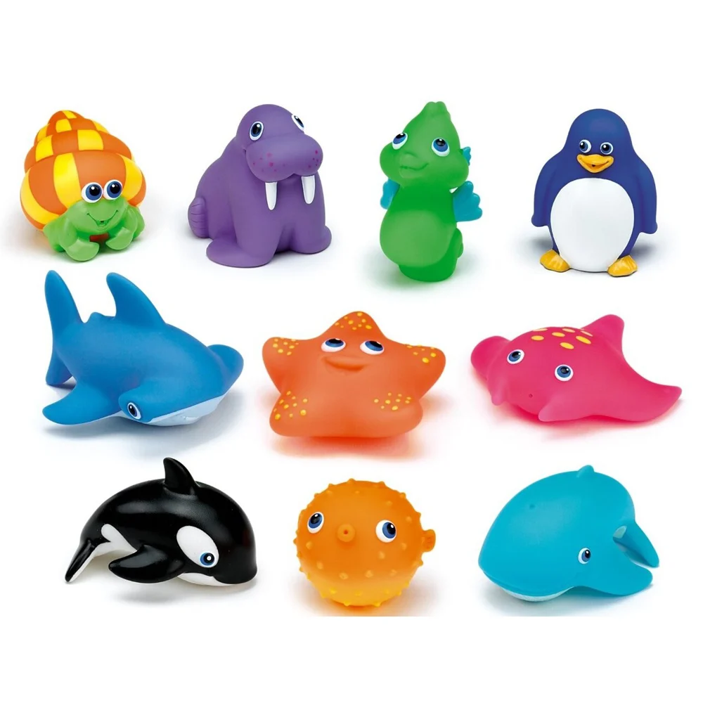 Set 10 jucarii de baie Animale Marine, 1 an+, Eddy Toys