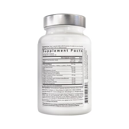 Colagen vegan cu biotina, luteina si vitamina C, 30 capsule, GNC 820127