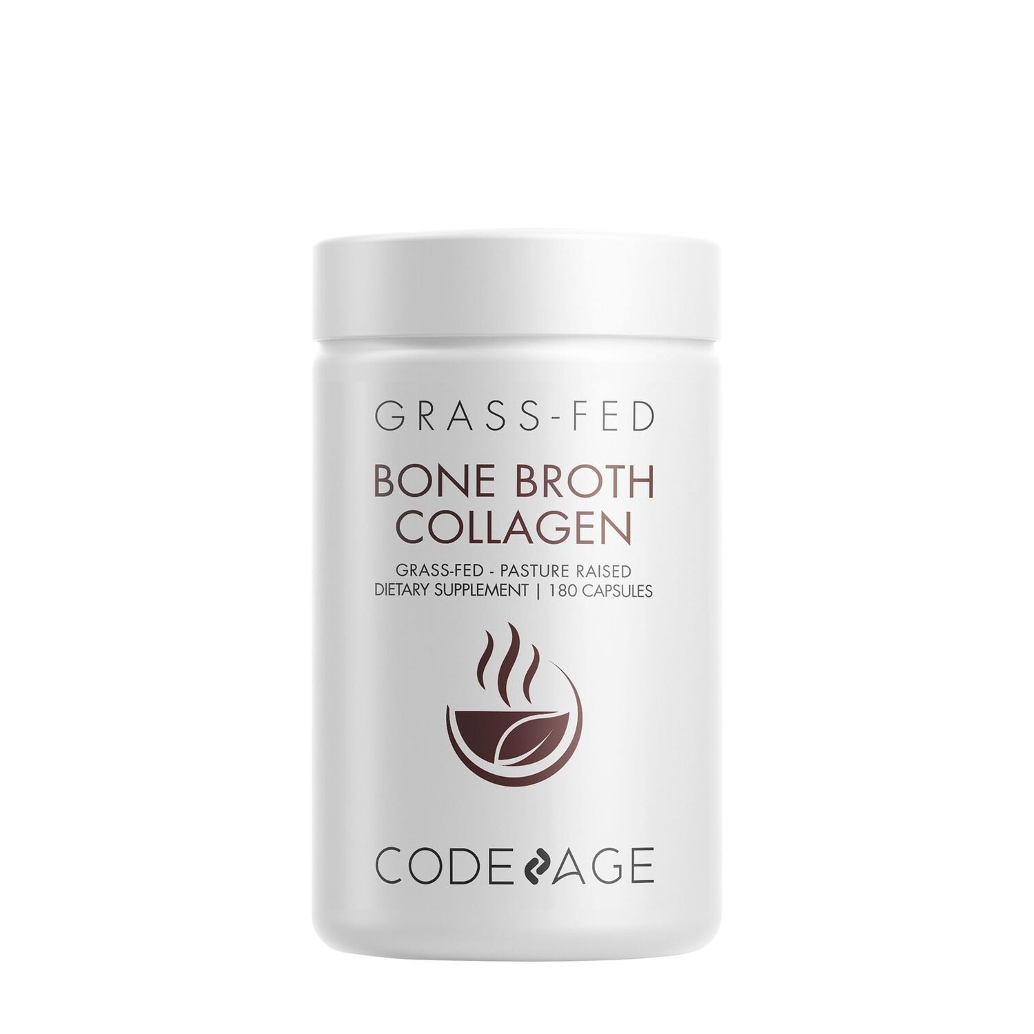 CodeAge Bone Broth Collagen Peptides Tip I, II si III, 180 capsule, GNC