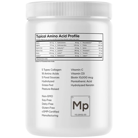 Peptide de colagen cu biotina, keratina si acid hialuronic CodeAge Multi Collagen, 323 g, GNC 729358