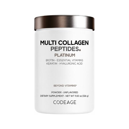 Peptide de colagen cu biotina, keratina si acid hialuronic CodeAge Multi Collagen, 323 g, GNC