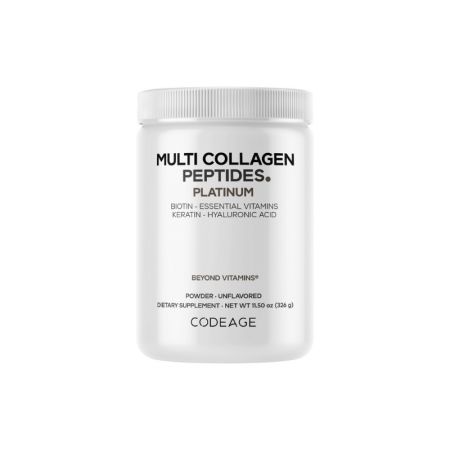Peptide de colagen cu biotina, keratina si acid hialuronic CodeAge Multi Collagen, 323 g, GNC