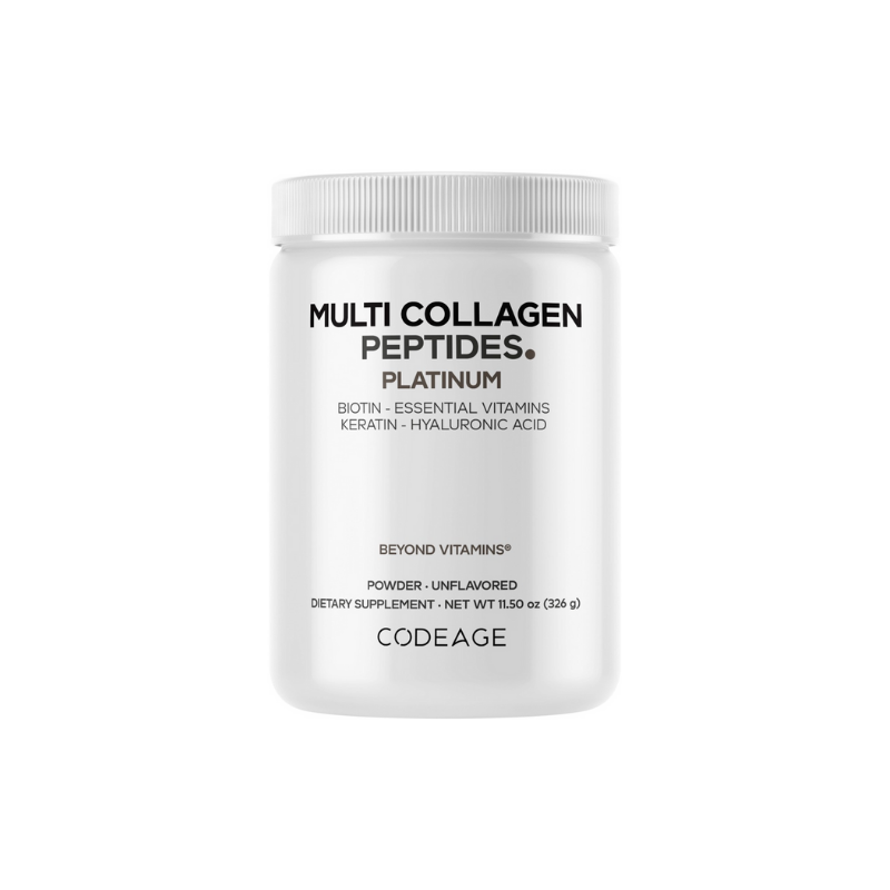 Peptide de colagen cu biotina, keratina si acid hialuronic CodeAge Multi Collagen, 323 g, GNC
