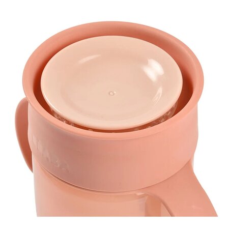 Cana de invatare, Pink, 12 luni+, 340 ml, Beaba 563385
