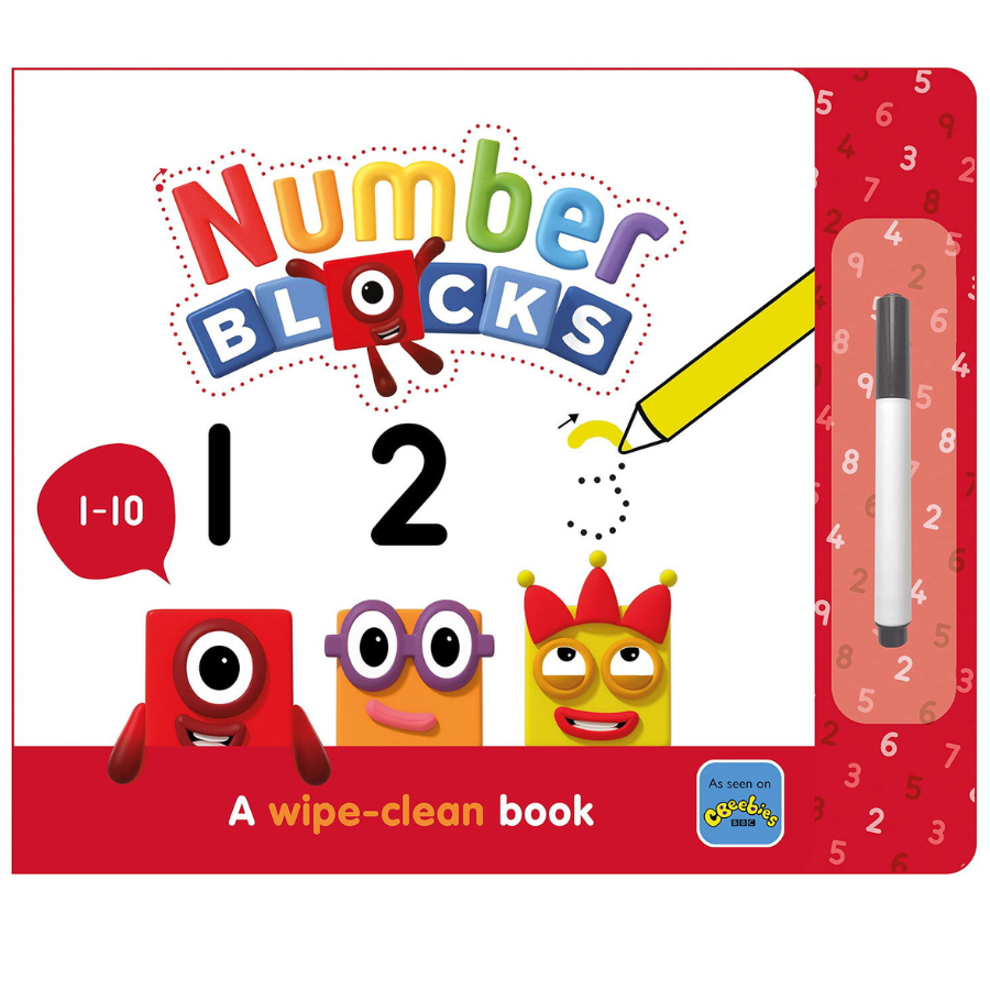 Carticica Scriu si Sterg de la 1 la 10, +3 ani, NumberBlocks