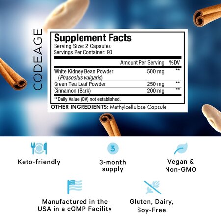 Formula pentru inhibarea asimilarii de carbohidrati CodeAge Keto Carb Focus, 180 capsule, GNC 729356