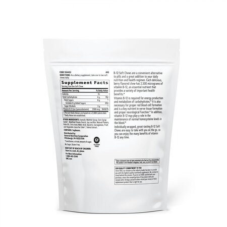 Vitamina B-12 2500 mcg, 60 caramele, GNC 563595