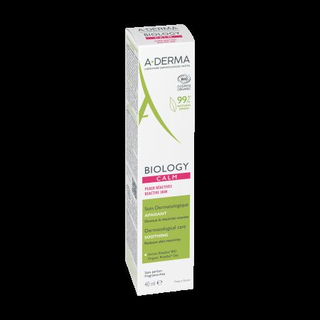 Crema Bio calmanta pentru ten reactiv-intolerant Calm Biology, 40 ml, A-Derma 563677