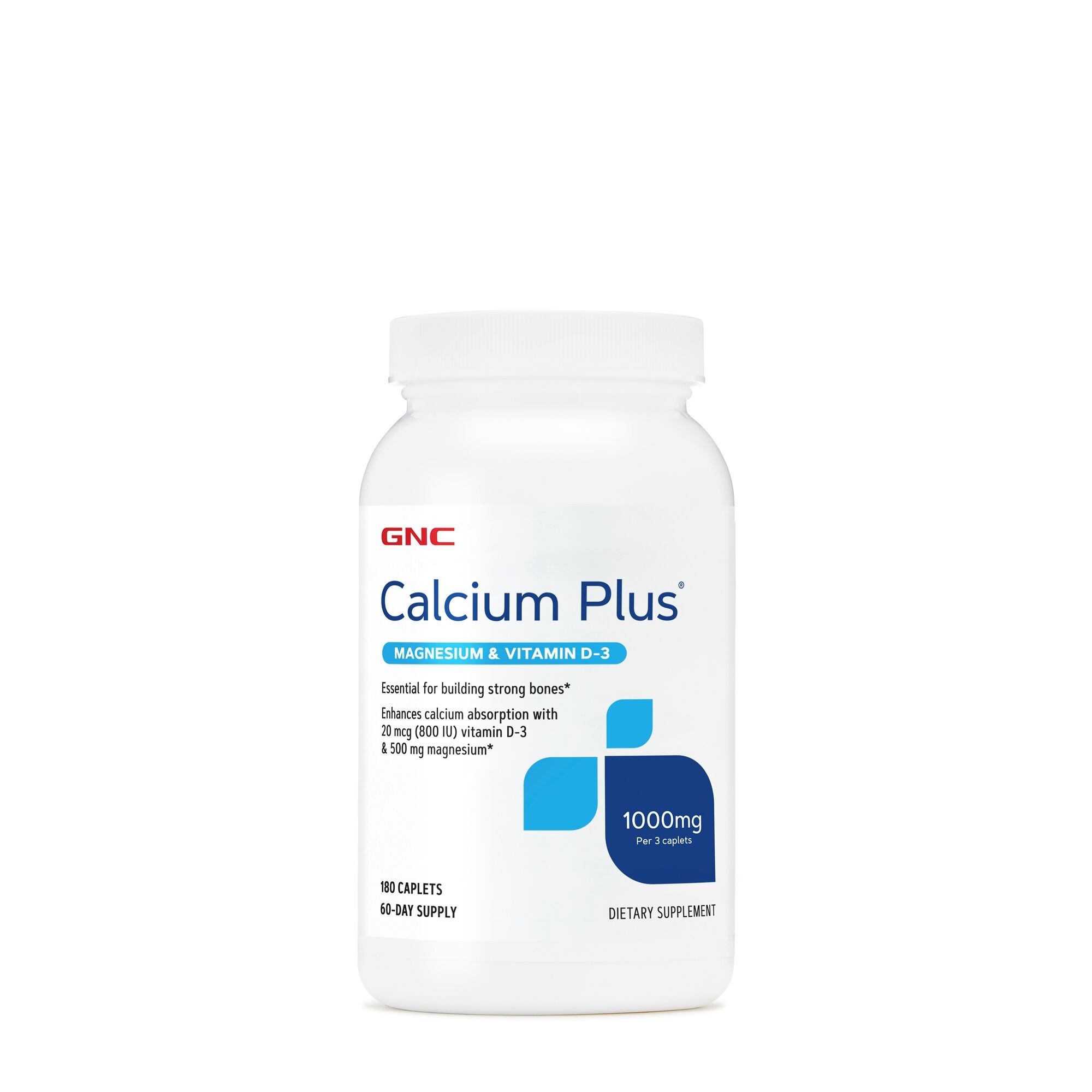 Calciu cu magneziu si vitamina D-3 1000 mg, 180 tablete, GNC