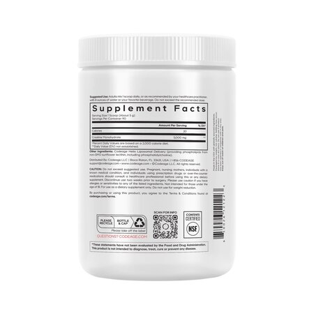 Creatina monohidrata lipozomala CodeAge Liposomal Creatine Monohydrate, 455 g, GNC 820121