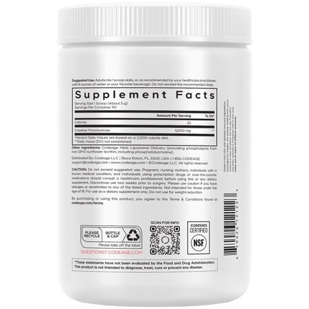 Creatina monohidrata lipozomala CodeAge Liposomal Creatine Monohydrate, 455 g, GNC 729363