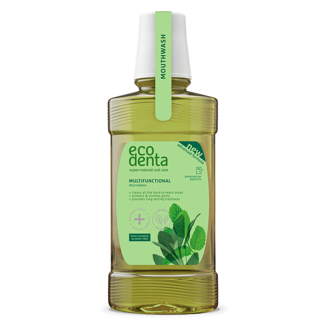 Apa de gura multifunctionala pentru protectia cavitatii orale, 250 ml, Ecodenta