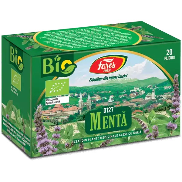 Ceai de menta Bio D127, 20 plicuri, Fares