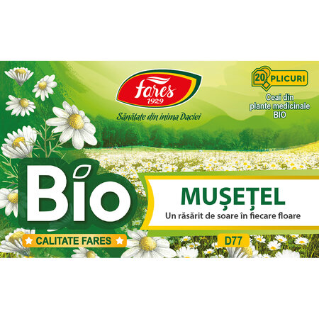 Ceai de musetel Bio D77, 20 plicuri, Fares 760448