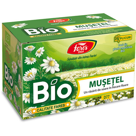 Ceai de musetel Bio D77, 20 plicuri, Fares 760447