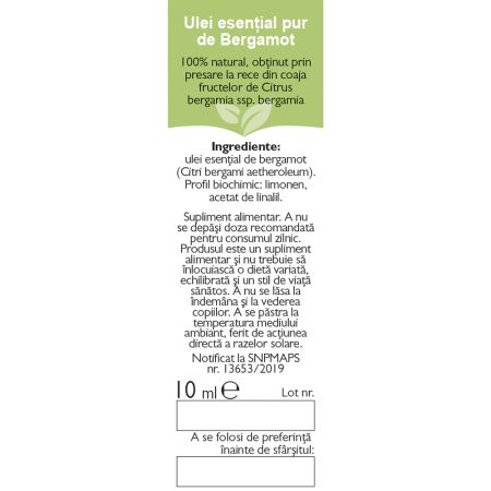 Ulei esential de bergamot, (N159), 10 ml, Fares 722461