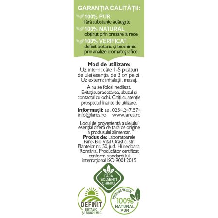 Ulei esential de bergamot, (N159), 10 ml, Fares 722462