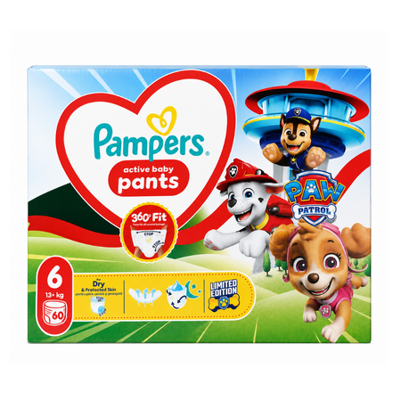 Scutece Pants Patrula Catelusilor, Nr. 6, 14 -19 kg, 60 buc, Pampers