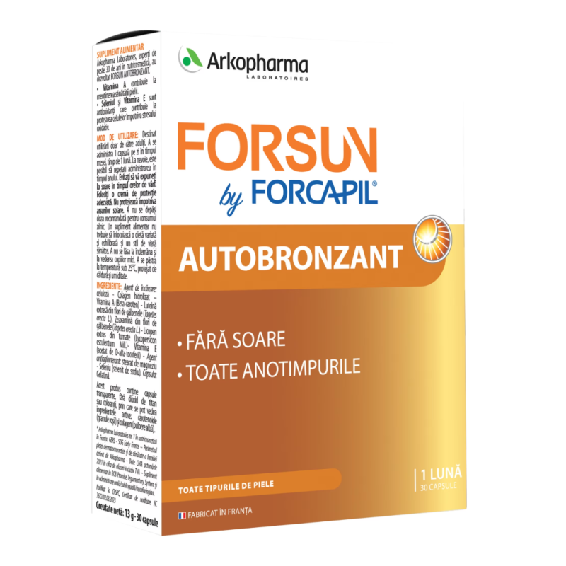 Forcapil Forsun Autobronzant, 30 capsule, Arkopharma