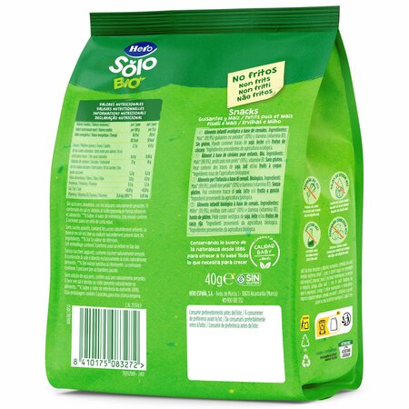 Snack BIO cu mazare si porumb, 40 g, Hero Solo 713993