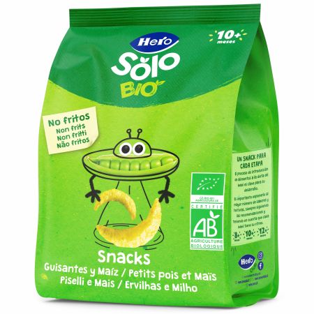 Snack BIO cu mazare si porumb, 40 g, Hero Solo