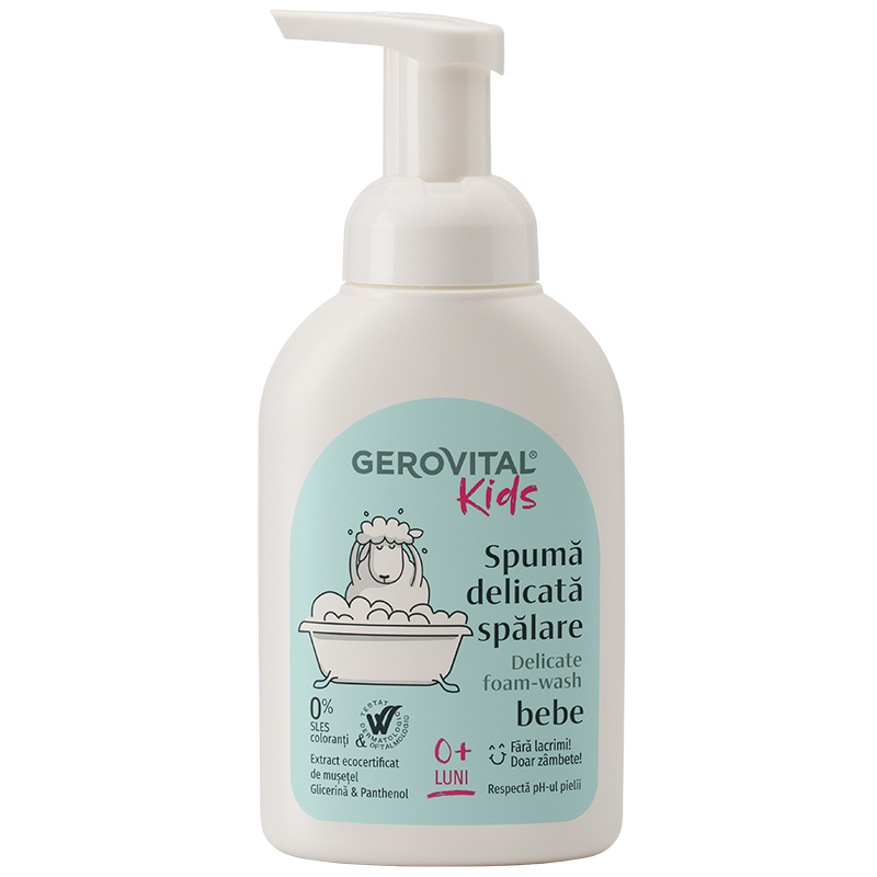 Spuma delicata pentru spalare Kids, +0 luni, 300 ml, Gerovital