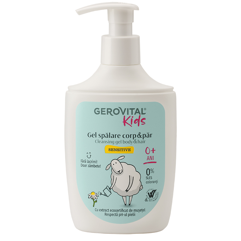 Gel spalare pentru corp si par Kids, +0 luni, 300 ml. Musetel, Gerovital