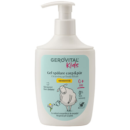 Gel spalare pentru cop si par Sensitive Gerovital Kids