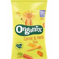 Sticksuri ecologice Bio din porumb cu morcovi, +10 luni, 4 x 15 g, Organix