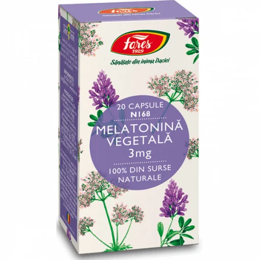 Melatonina vegetala 3mg N168, 20 capsule, Fares