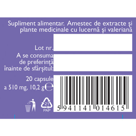 Melatonina vegetala 3mg, 20 capsule, Fares 722758