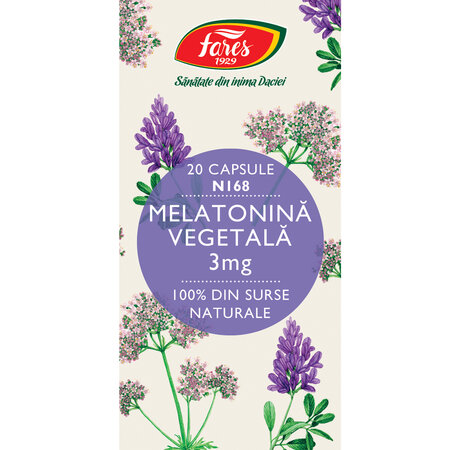 Melatonina vegetala 3mg, 20 capsule, Fares 722759